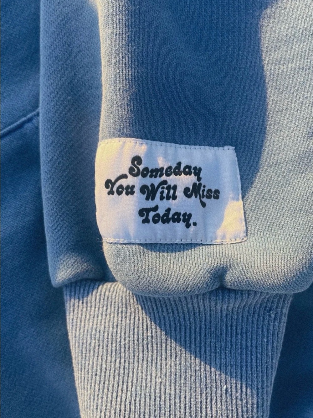 Blue SWEET Pullover Hoodie with Front Pocket - Picture 2 of 3